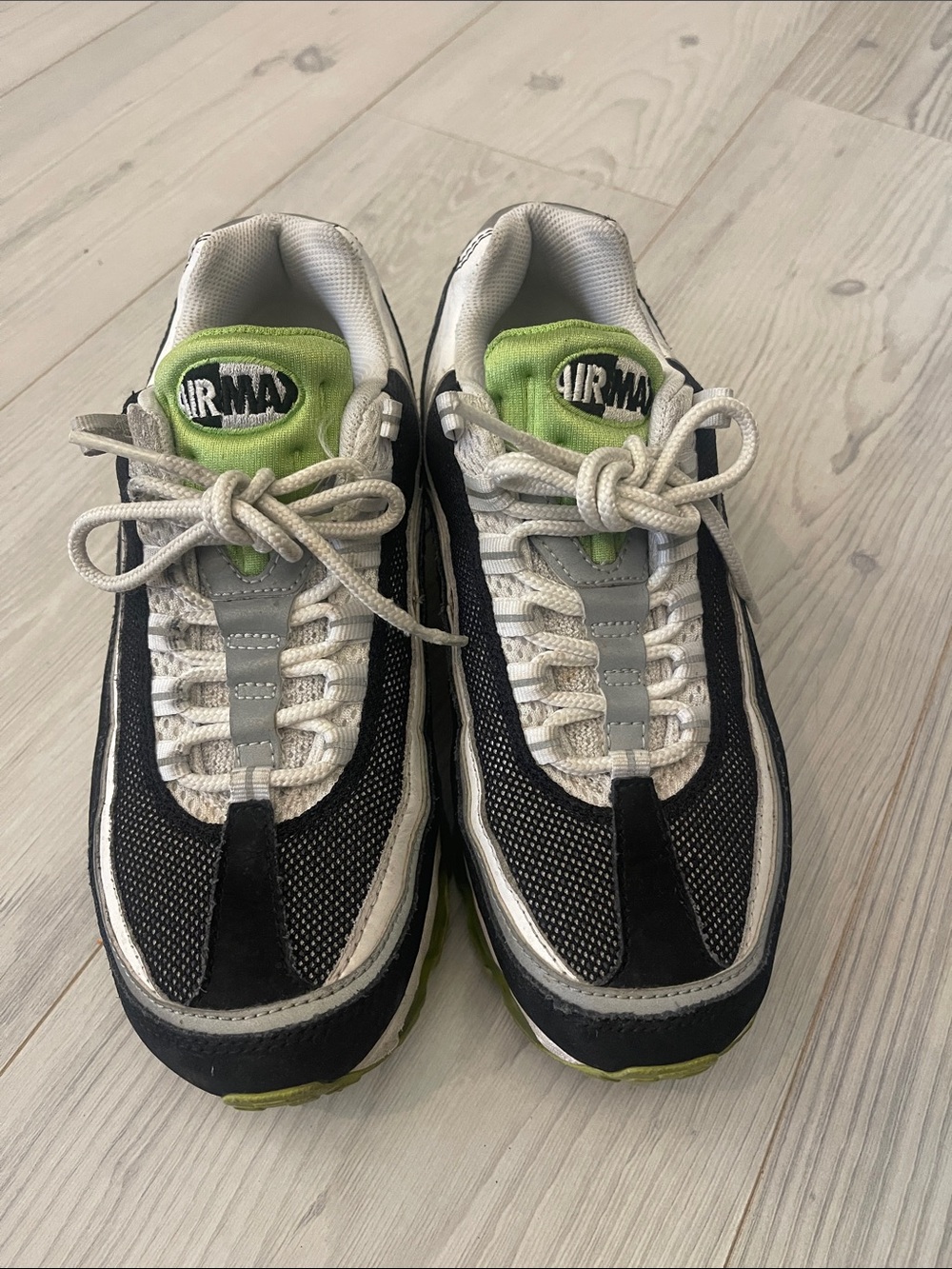 Kids Nike Air Max Black White Green Air Max Sneaker